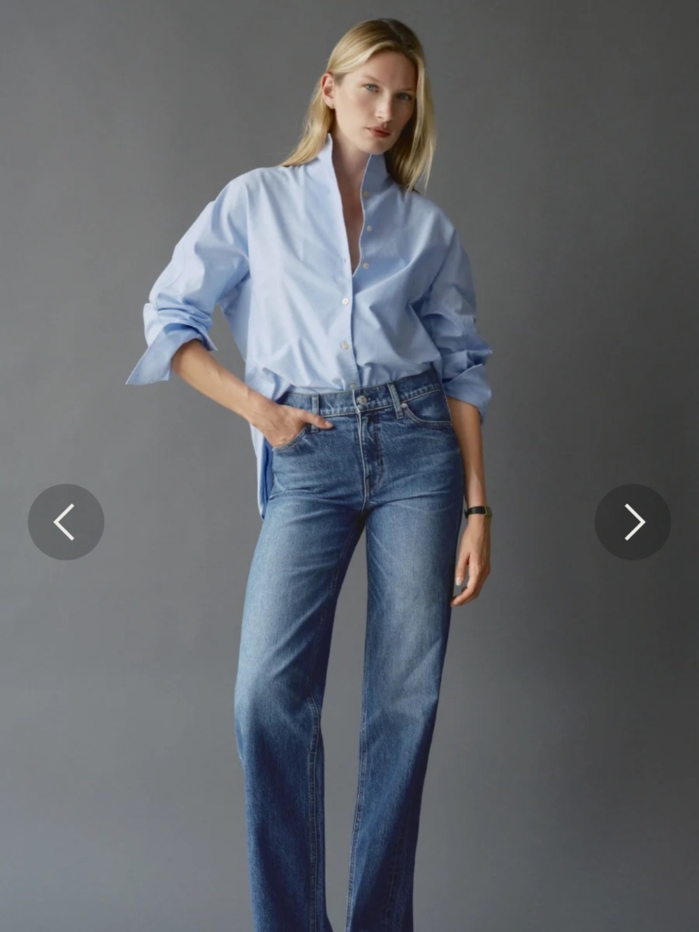 AYR Straight-Leg Jeans in Medium Blue Denim